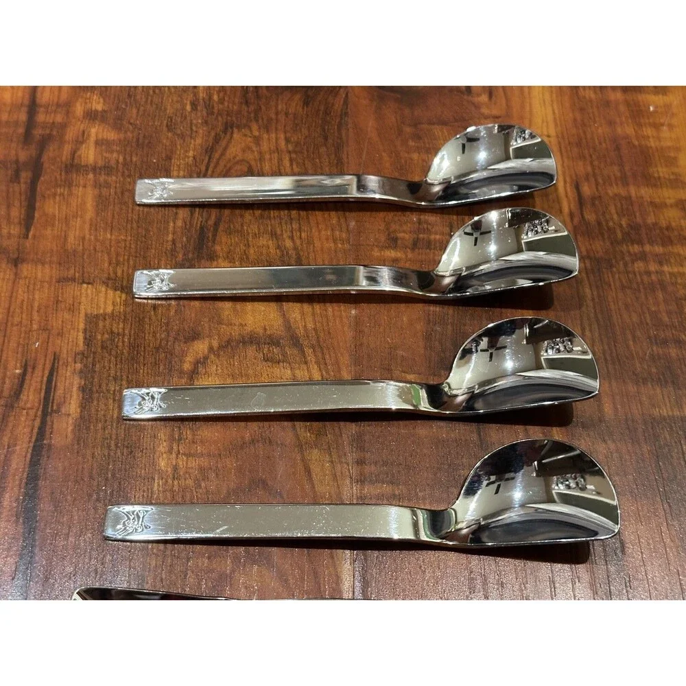 Set of (8) Vintage Midget Japan 18-8 Stainless Steel 5” Teaspoon Spoons in Box